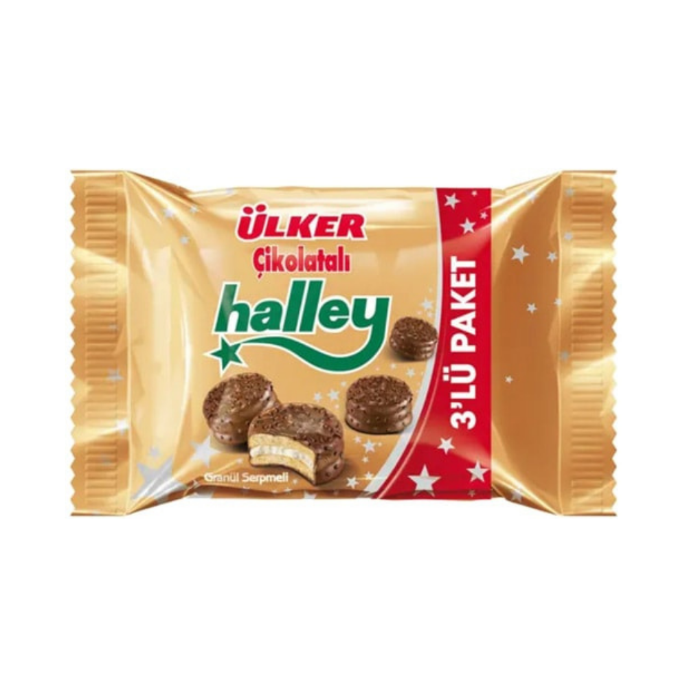 Ulker Halley Mini Granulated Chocolate Coated Biscuits - 3x77 gr