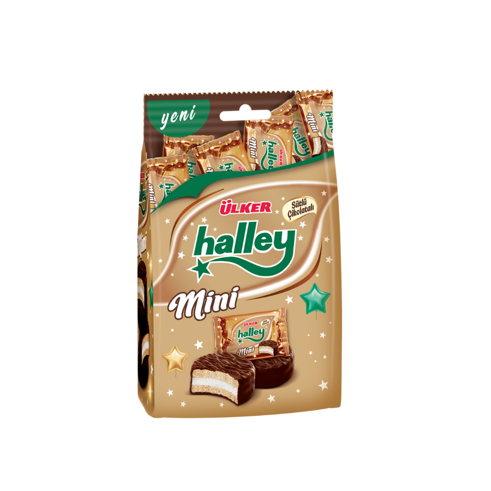 Ulker Halley Mini Chocolate Coated Marshmallow Biscuits - 103 gr
