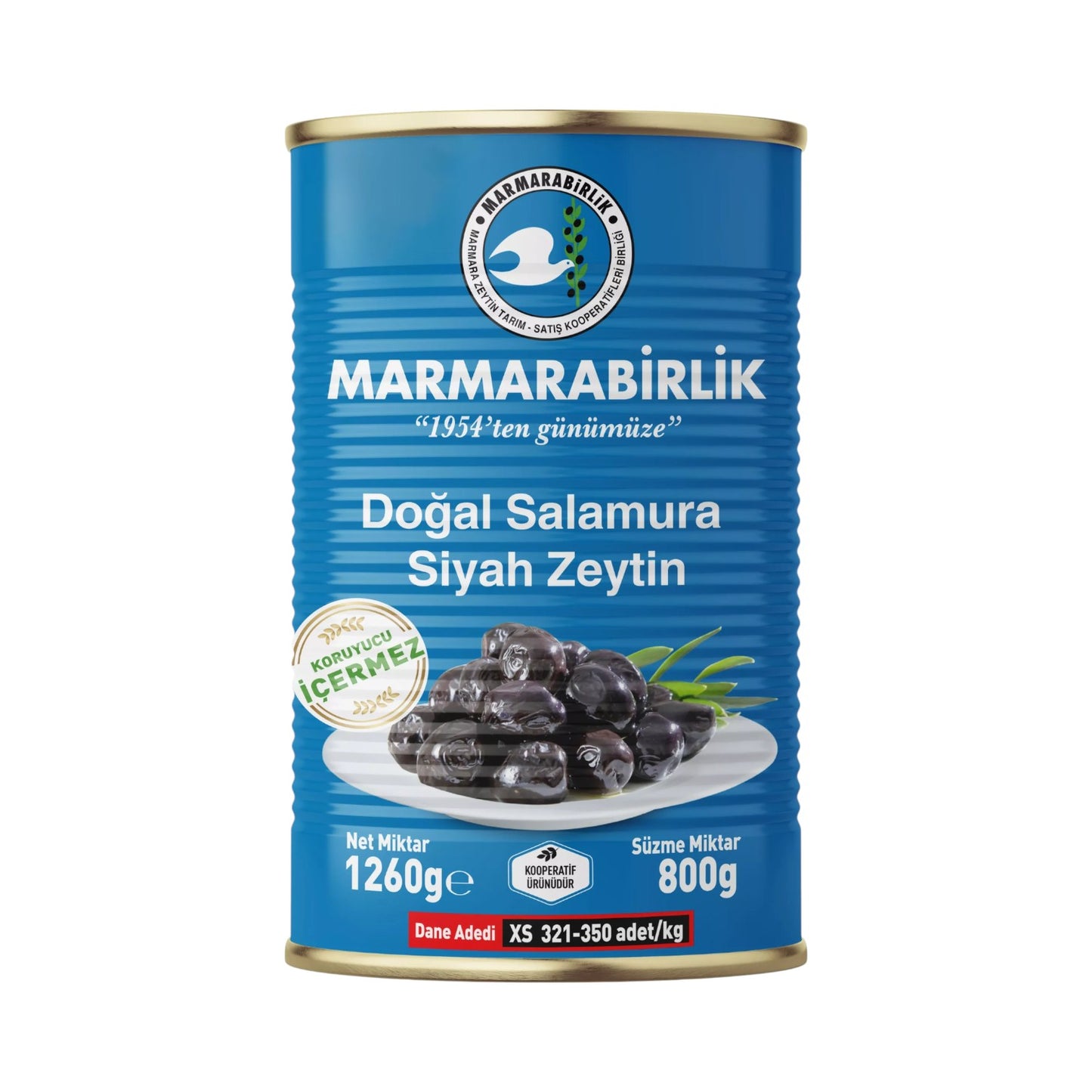 Marmarabirlik Doğal Salamura Siyah Zeytin XS 800 g