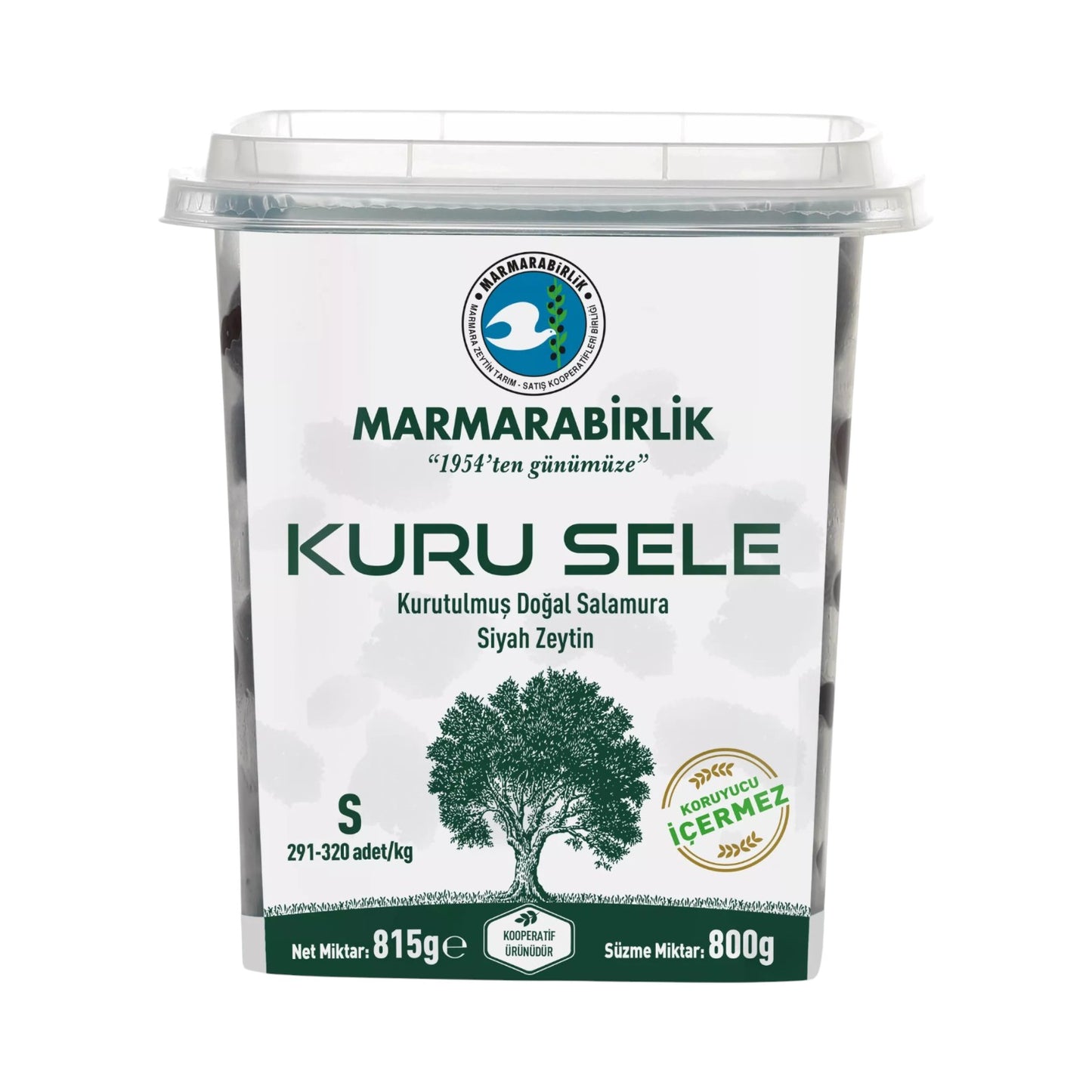 Marmarabirlik Dry Sele Large Size (S) Black Olives - 800 Grams