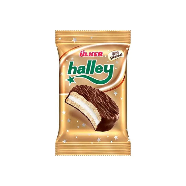 Ulker Halley Chocolate Coated Marshmallow Biscuits - 5x30 Grams