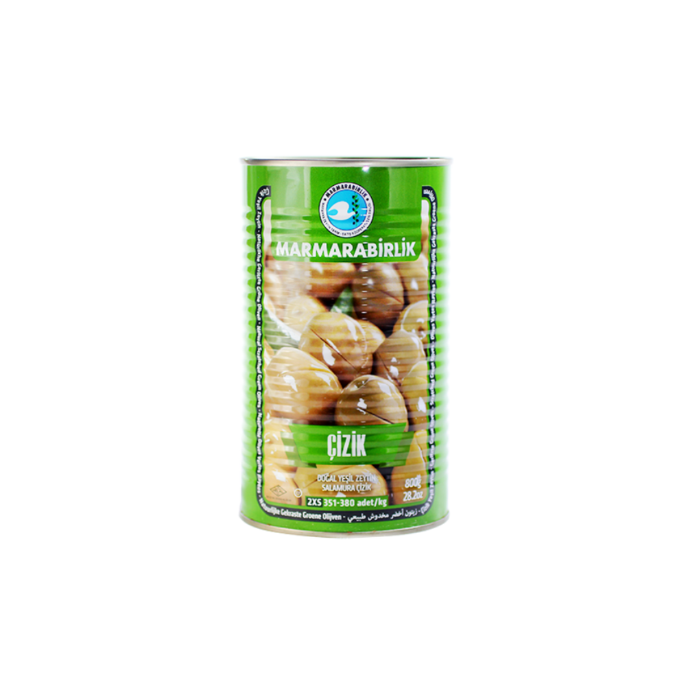 Marmarabirlik Green Scratched Olives - 800 gr