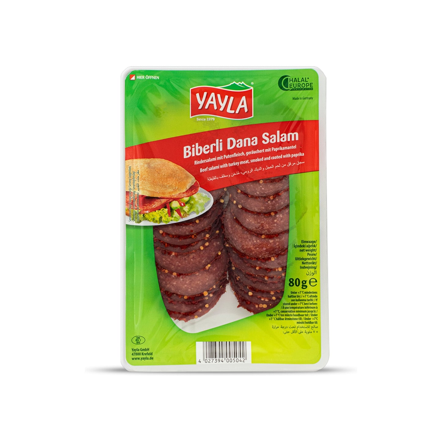 Yayla Biberli Dana Salam 80 g