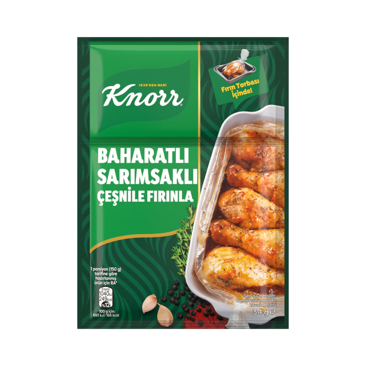 Knorr Baharatlı Sarımsaklı Tavuk Baharatı 34 g