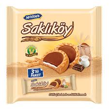 Saklıköy Schokoladen-Milchcreme-Keks – 3x100 Gramm
