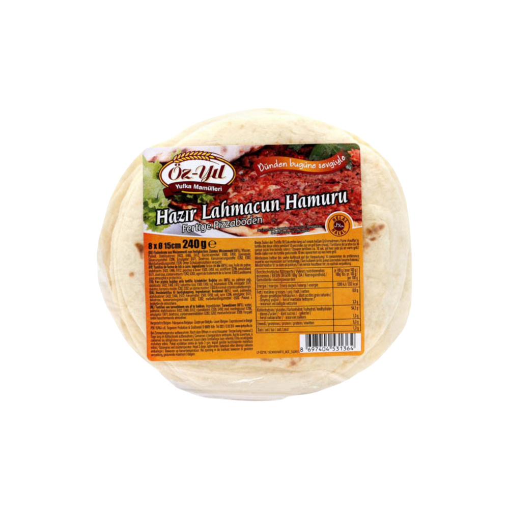Özyıl Fertig Lahmacun Teig (8 Stück) - 240 gr