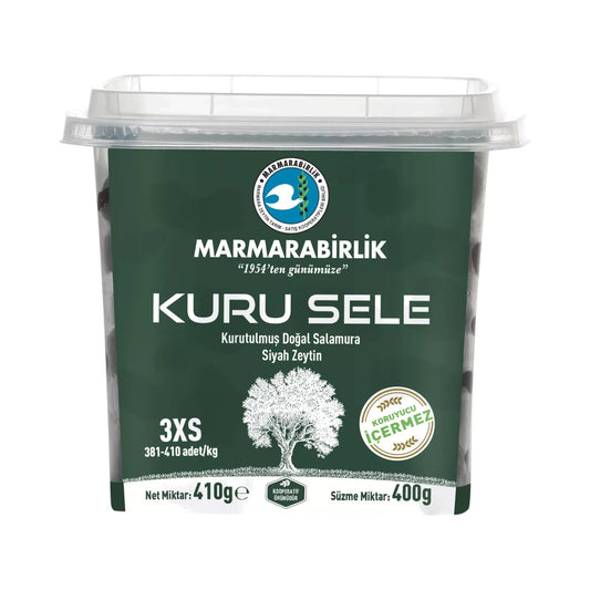 Marmarabirlik Dry Sele Large Size (S) Black Olives - 400 Grams