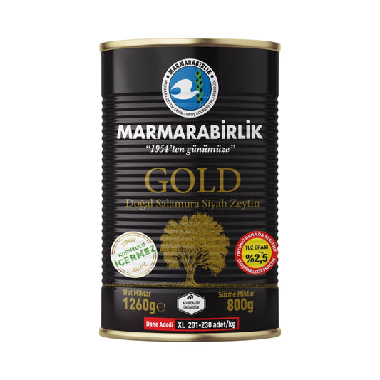 Marmarabirlik Doğal Salamura Siyah Zeytin Gold XL 800 g