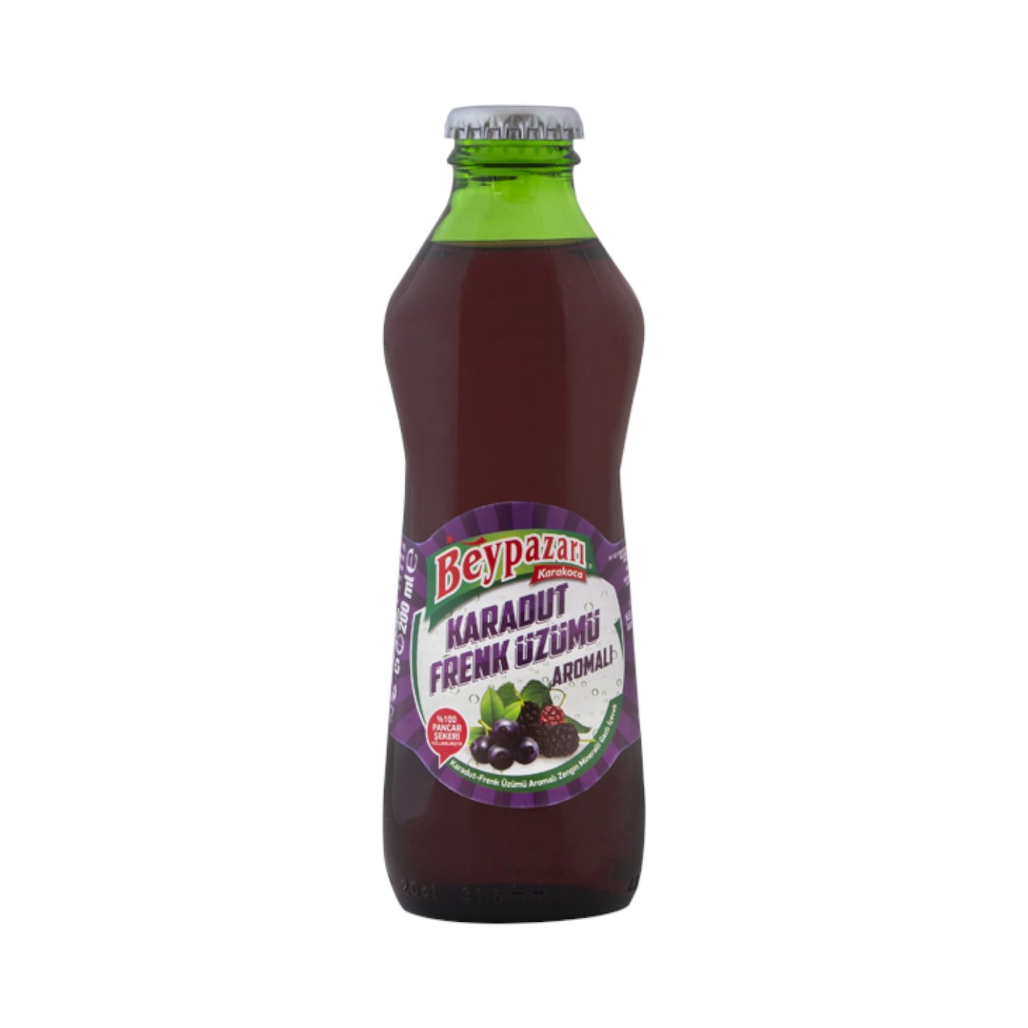 Beypazarı Maden Suyu - Aromalı Cam Şişe 0,2 L (Frenk Üzümü - Karadut)