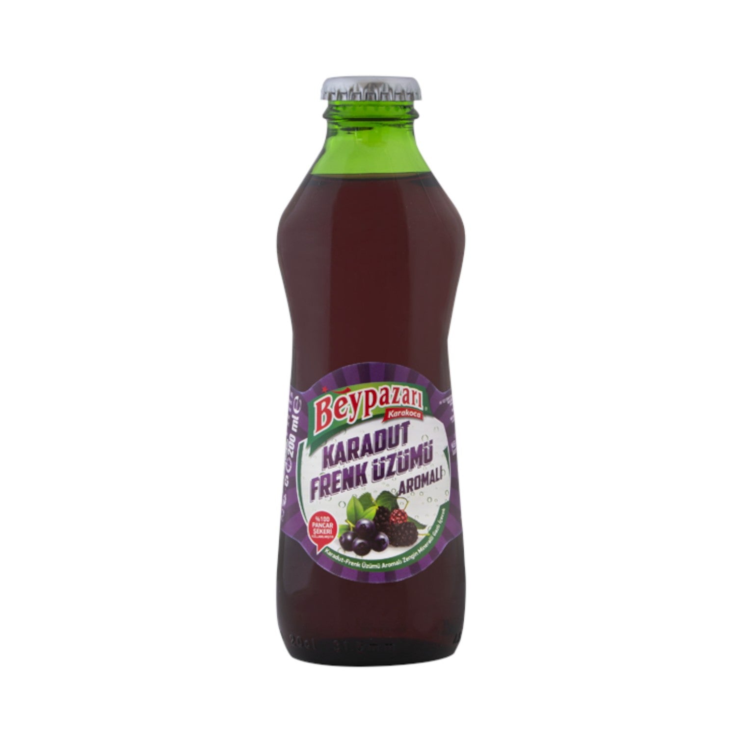 Beypazarı Maden Suyu - Aromalı Cam Şişe 0,2 L (Frenk Üzümü - Karadut)