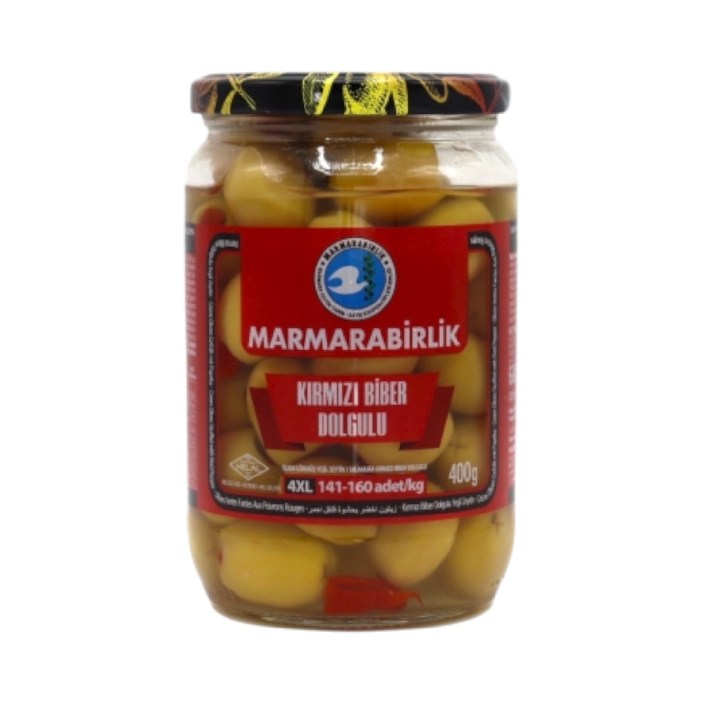 Marmarabirlik Kırmızı Biber Dolgulu Yeşil Zeytin 400 g