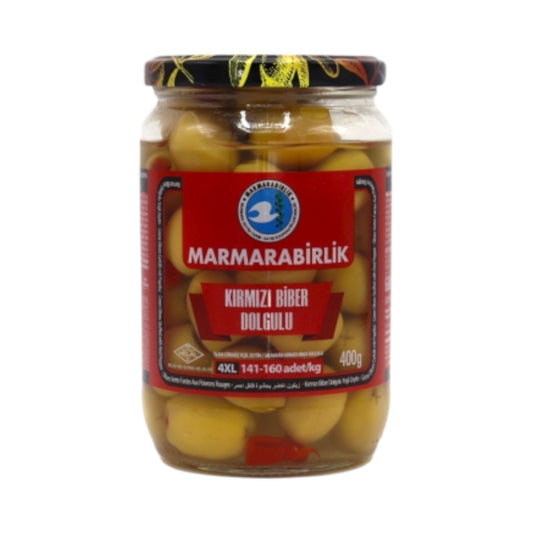 Marmarabirlik Kırmızı Biber Dolgulu Yeşil Zeytin 400 g