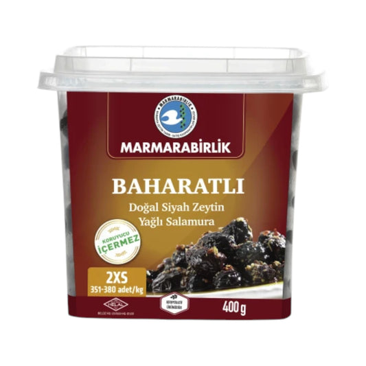 Marmarabirlik Baharatlı Doğal Siyah Zeytin Yağlı Salamura (2XS)