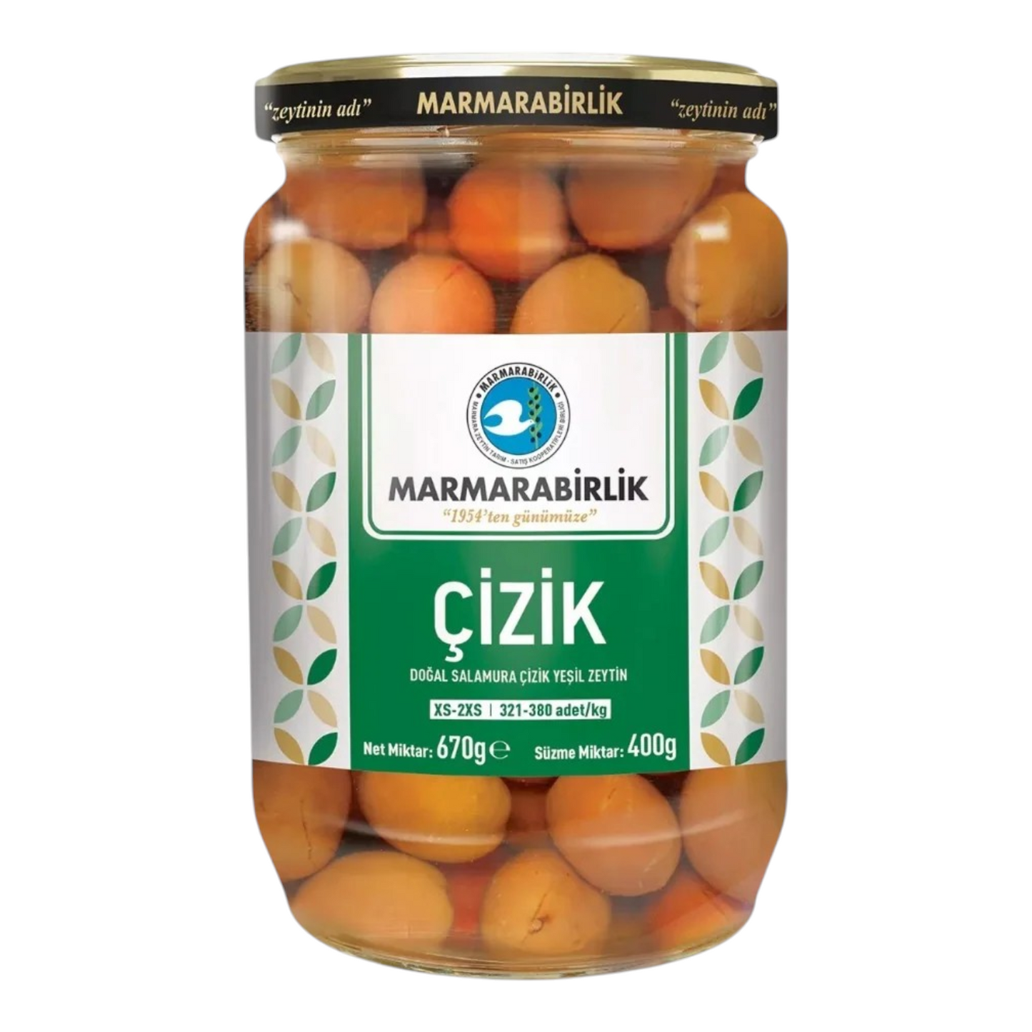 Marmarabirlik Yeşil Çizik Zeytin (XS-2XS) - 400 g