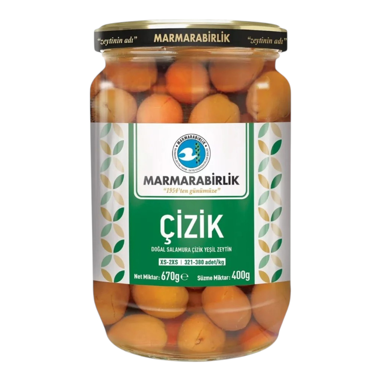 Marmarabirlik Yeşil Çizik Zeytin (XS-2XS) - 400 g